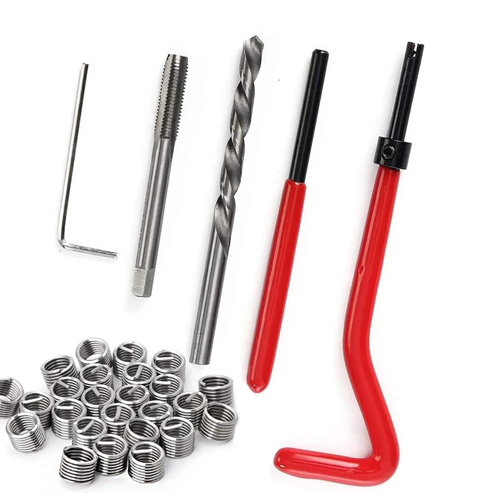 WANGCL 30 pezzi kit di riparazione filettatura M6 Helicoil kit inserti filettati Helicoil inserti maniche