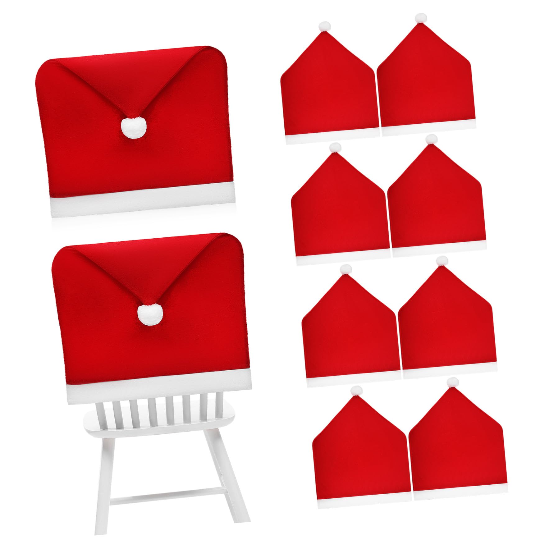 Housses de chaise rouges Noël en tissu non tissé confortable pour décoration de salle à manger