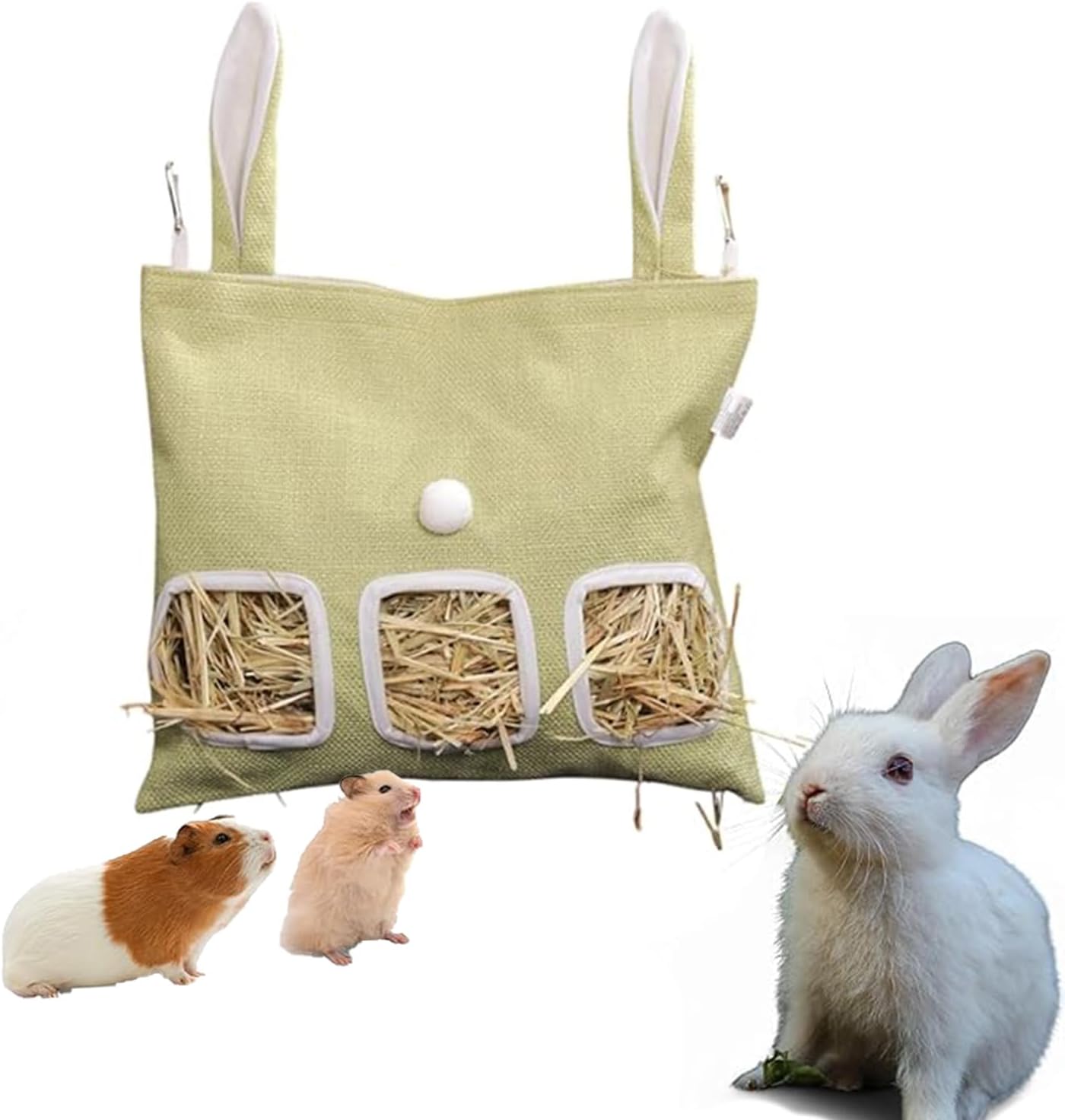 Timothy Container, Grass Container, Rabbit, Feeding Bag for Rabbit, Grass Feeder, Large Capacity, Space Saving, Mess Free, Grass Bag, Small Animal Tableware, Rabbit Supplies