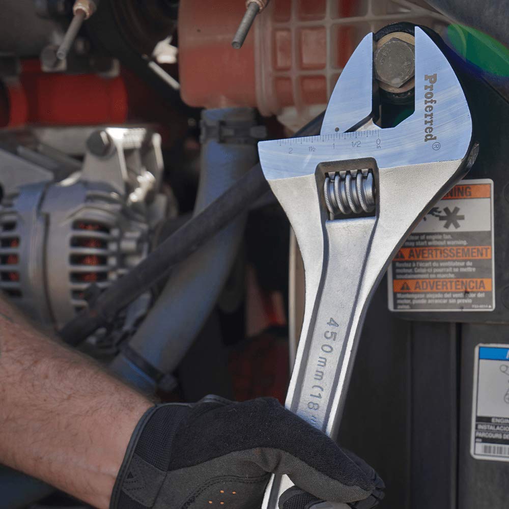 Llave estándar ajustable con acabado cromado