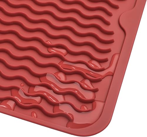 Miniatura 1161 de Tapete de silicona para secado de platos para múltiples usos, fácil de limpiar, ecológico, resistente al calor, tapete de silicona para encimera