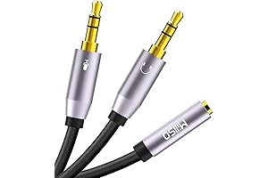 3.5mm Headphone Splitter CTIA Male to Female Adapter for Gaming Headset Smartphone...
