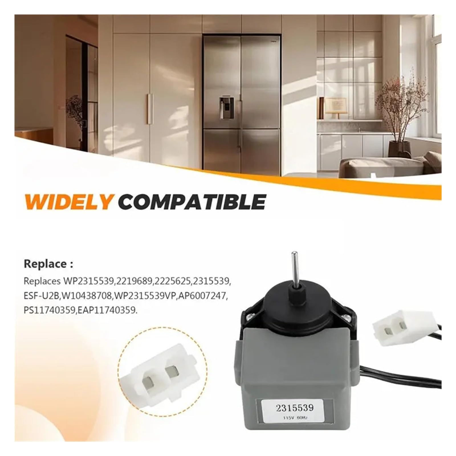 Compatibile Con Whirlpool, Compatibile Con Kenmore, Parti Di Ricambio For Frigorifero: Motore Della Ventola Dell'evaporatore 2315539 Sostituisce 2219689 2225625 W10438708