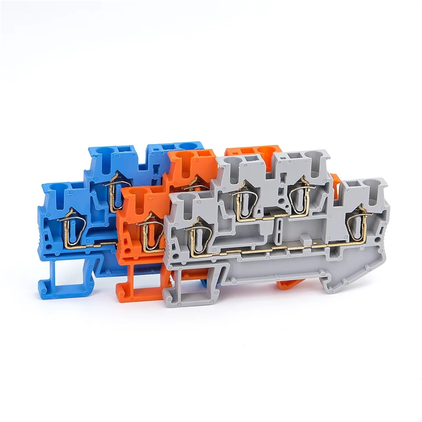 10 pezzi Morsettiera for guida DIN STTB-2.5 Connettori for cablaggio elettrico Connettori a molla a doppio strato Conduttori for cavi(BLUE)
