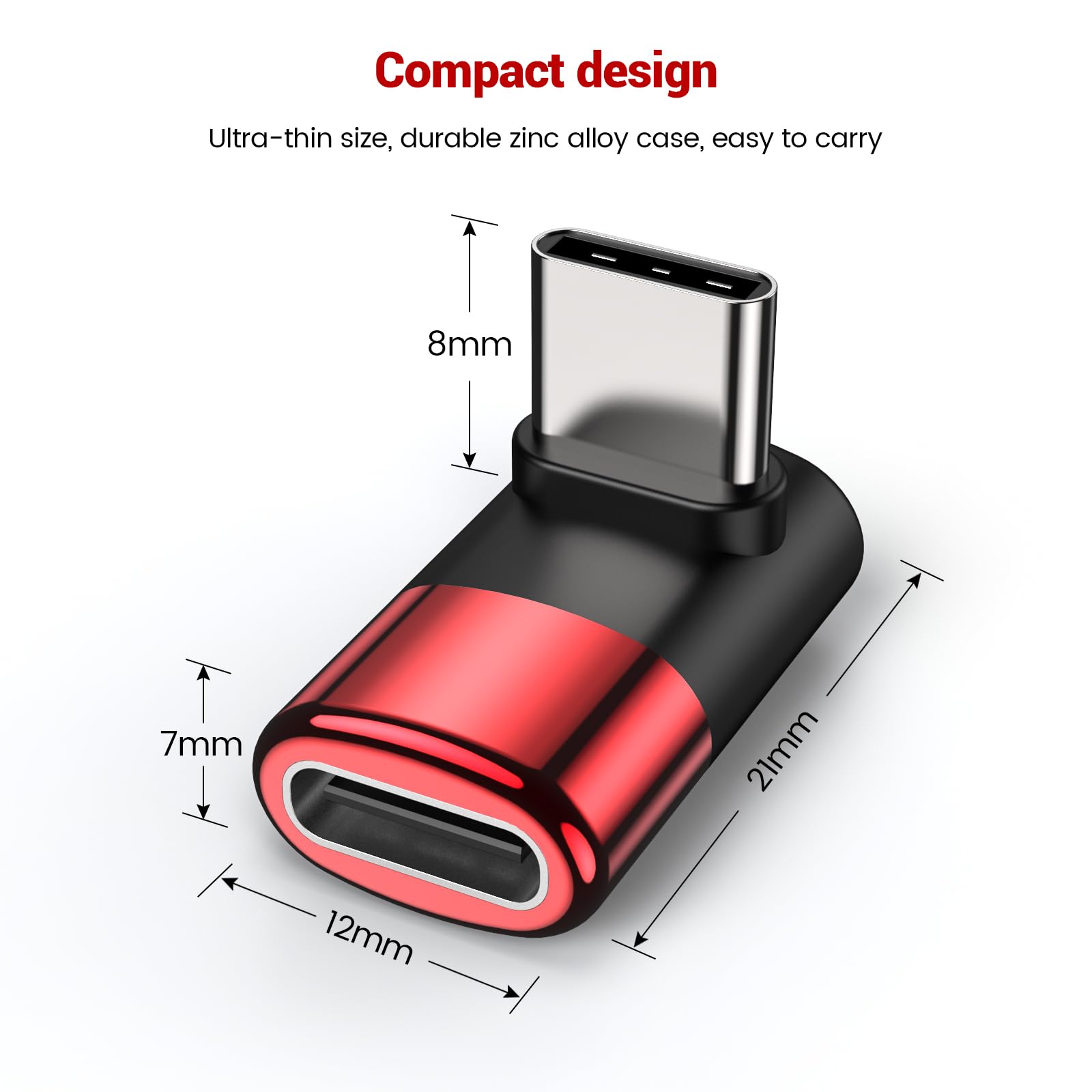 Duttek 240W USB C Extender Adapter, USB C Male to USBC Female Adapter 40Gbps, Supports 8K@60Hz, Compatible for Thunderbolt 3/4, Switch, iPad, MacBook ( 2PCS