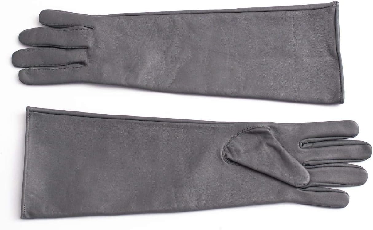 Women's Genuine Sheep Leather Ladies Long Opera Evening Party Dress Gloves (60-62 cm) Long