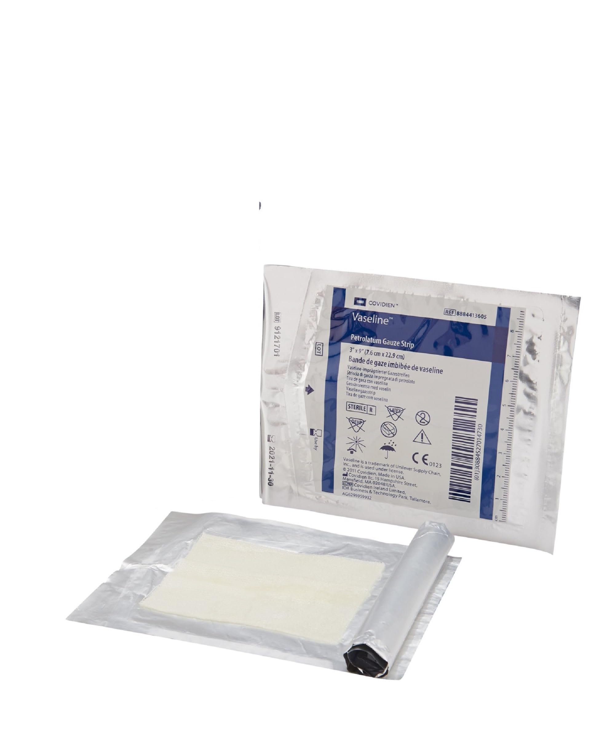 Amazon.com: COVIDIEN Vaseline Petroleum Gauze Strip, 3 X 9 Inch