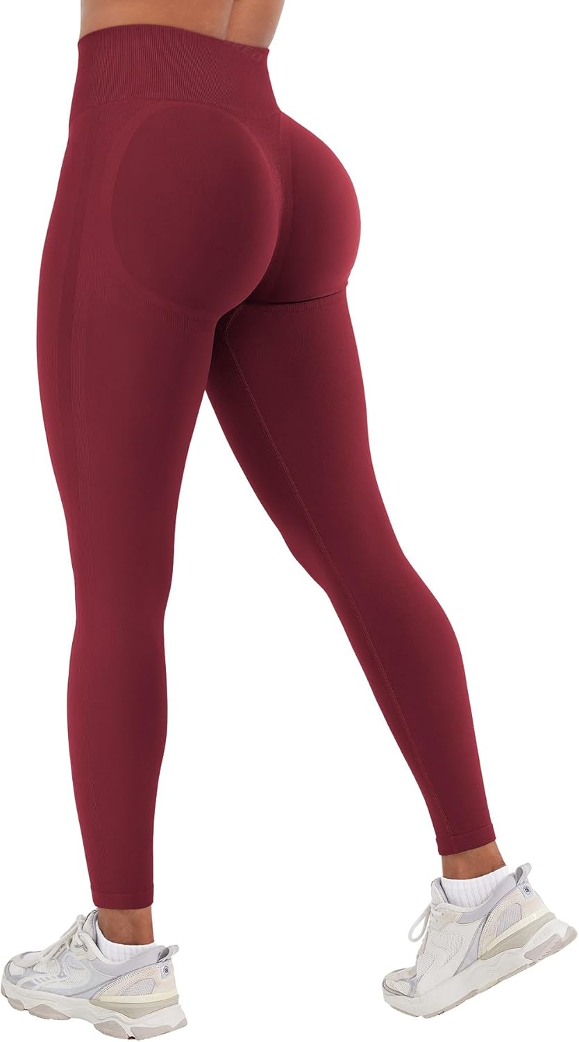 YEOREO Seamless Workout Leggings for Women Butt Lifting Hidden Scrunch Leggings High Waisted Gym Yoga Lilliean Impact Pants