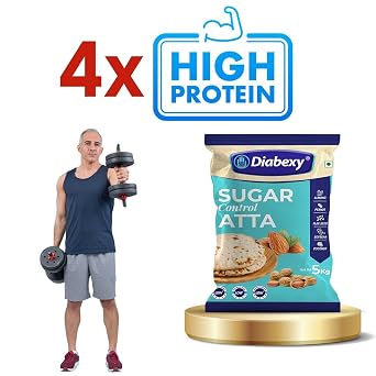 Diabexe Sugar Control Flour, Diet Flour for Blood Sugar Management, Low Glycemic Index & Load, Healthy Almond, Peanut, Flax Seed, Soybean & Coconut Blend (5 kg)