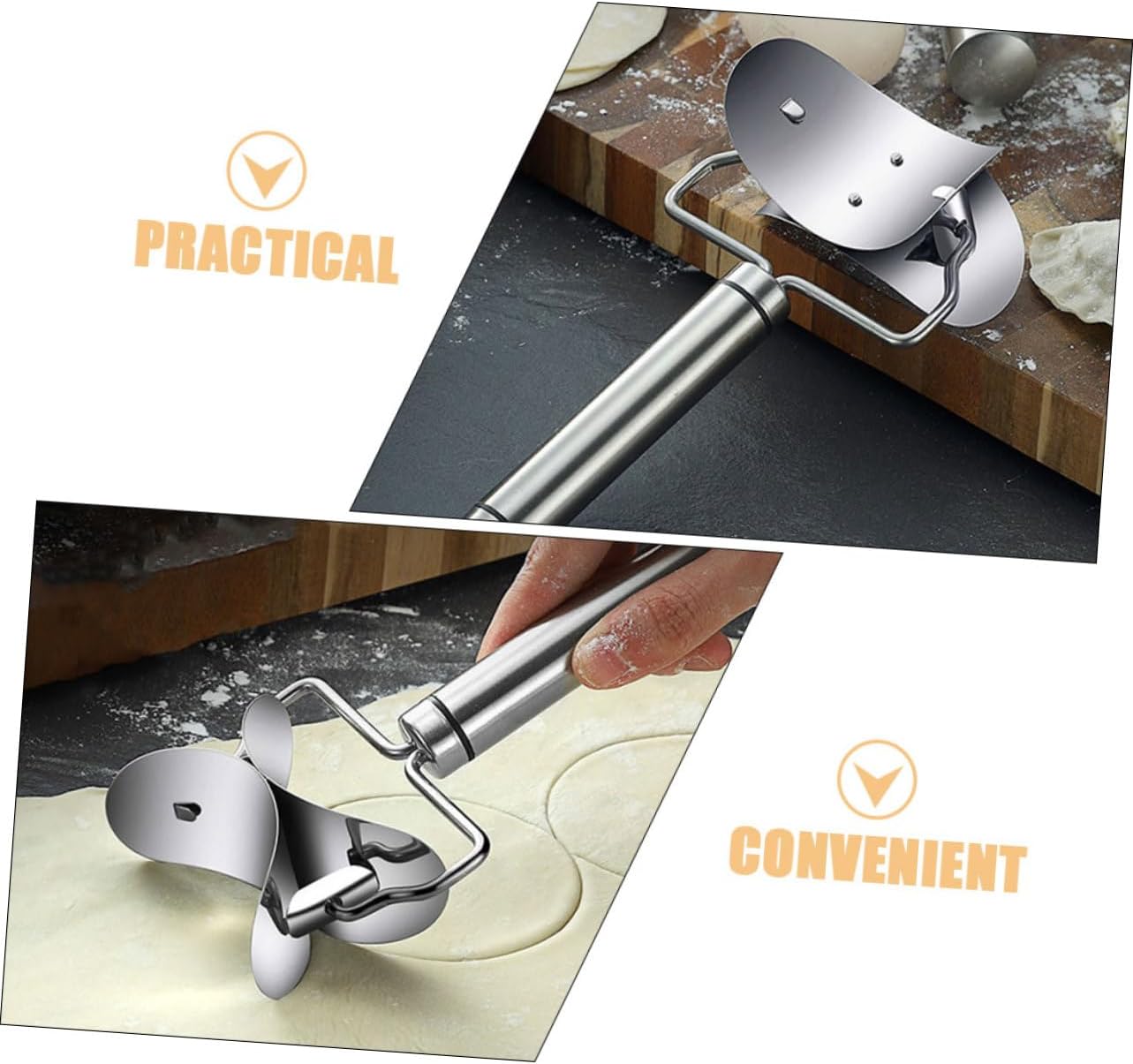 Stainless Steel Dumpling Skin Cutter Xmas 3pcs for Wonton Family Gatherings