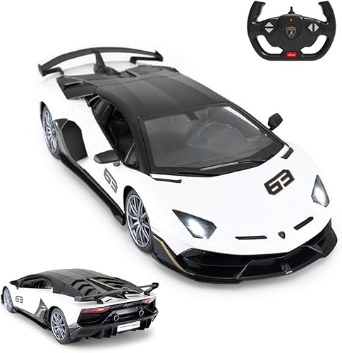 RASTAR Lamborghini - Coche Lamborghini Aventador SVJ 114 modelo de control remoto auto de carreras deportivo súper RC para niños y niños regalos 24 RASTAR Lamborghini - Coche Lamborghini Aventador SVJ 114 modelo de control remoto auto de carreras deportivo súper RC para niños y niños regalos 24