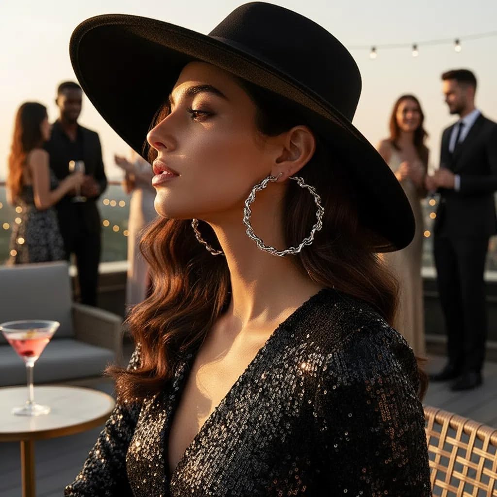 Large Hoop Earrings for Women Trendy, Dainty 70mm Gold/Silver Plated Huggie Hoops Hypoallergenic Post Fashion Statement Jewelry - Image 6