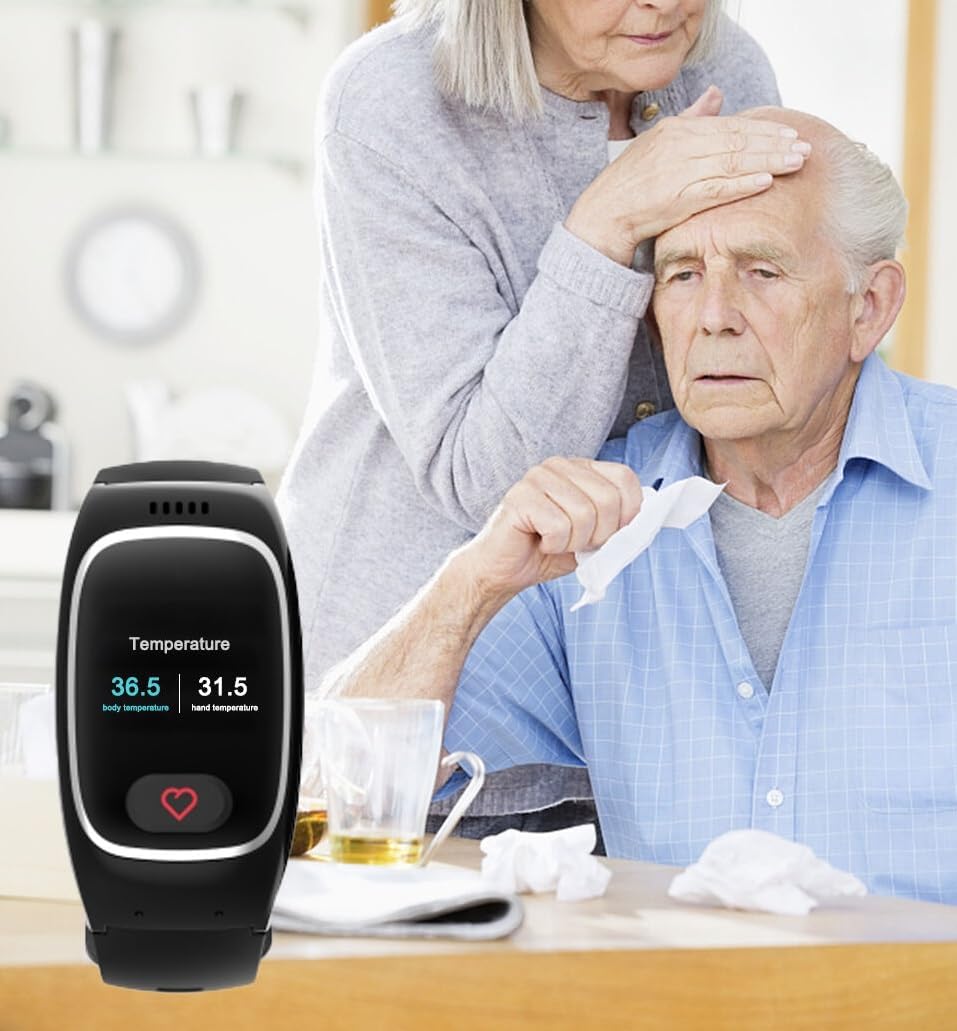 Senior Security SOS Aged Alert Watch | No Subscription | No Charges | Cellular Medical Alert System | Fall Detection | Waterproof | Converse to 911 | SkyAngelBeat911