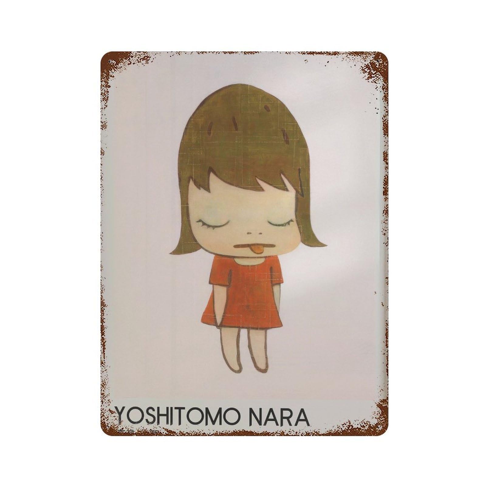 xiaoxiaoshen Sad Girl Figure. Yoshitomo Nara Pop Surrealism Wall Decor Art Metal Tin Poster Modern Home Decor Art Home Bar Shop Decorations Vintage Sign 40x30cm