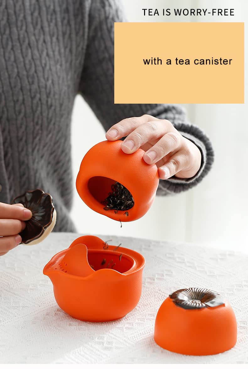 Service à thé chinois Kung Fu - Cadeau fait à la main - En porcelaine et céramique - Portable - Pour les amateurs de thé