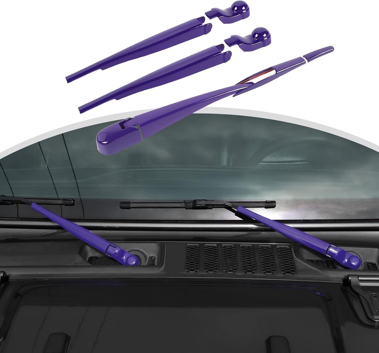 CheroCar Windshield Wiper Blades Trim Cover,Front Rear Window Wiper Arm Blade Kit