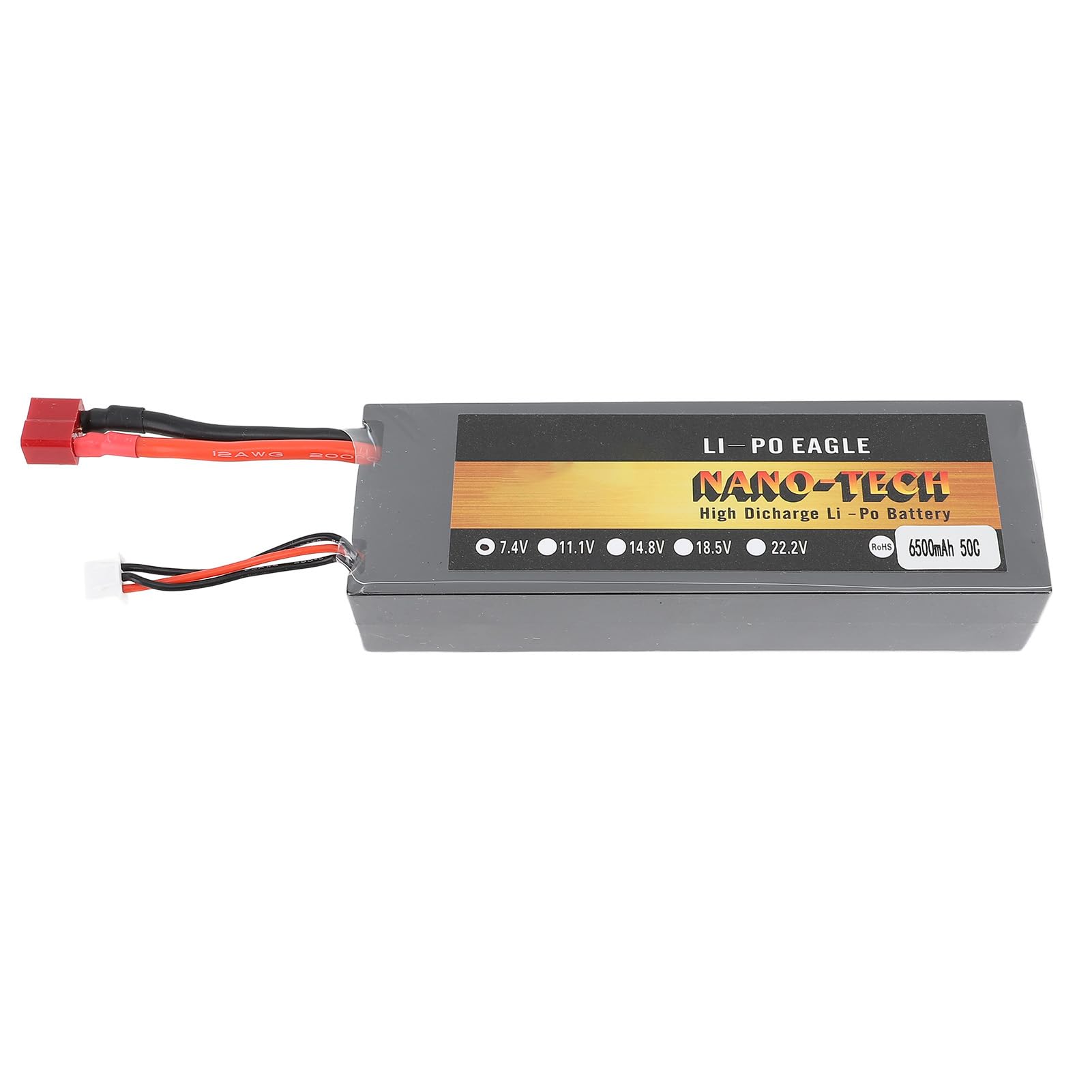 RC-Car-Lithiumbatterie, 7,4 V, 6500 MAh, Hartschalenkoffer