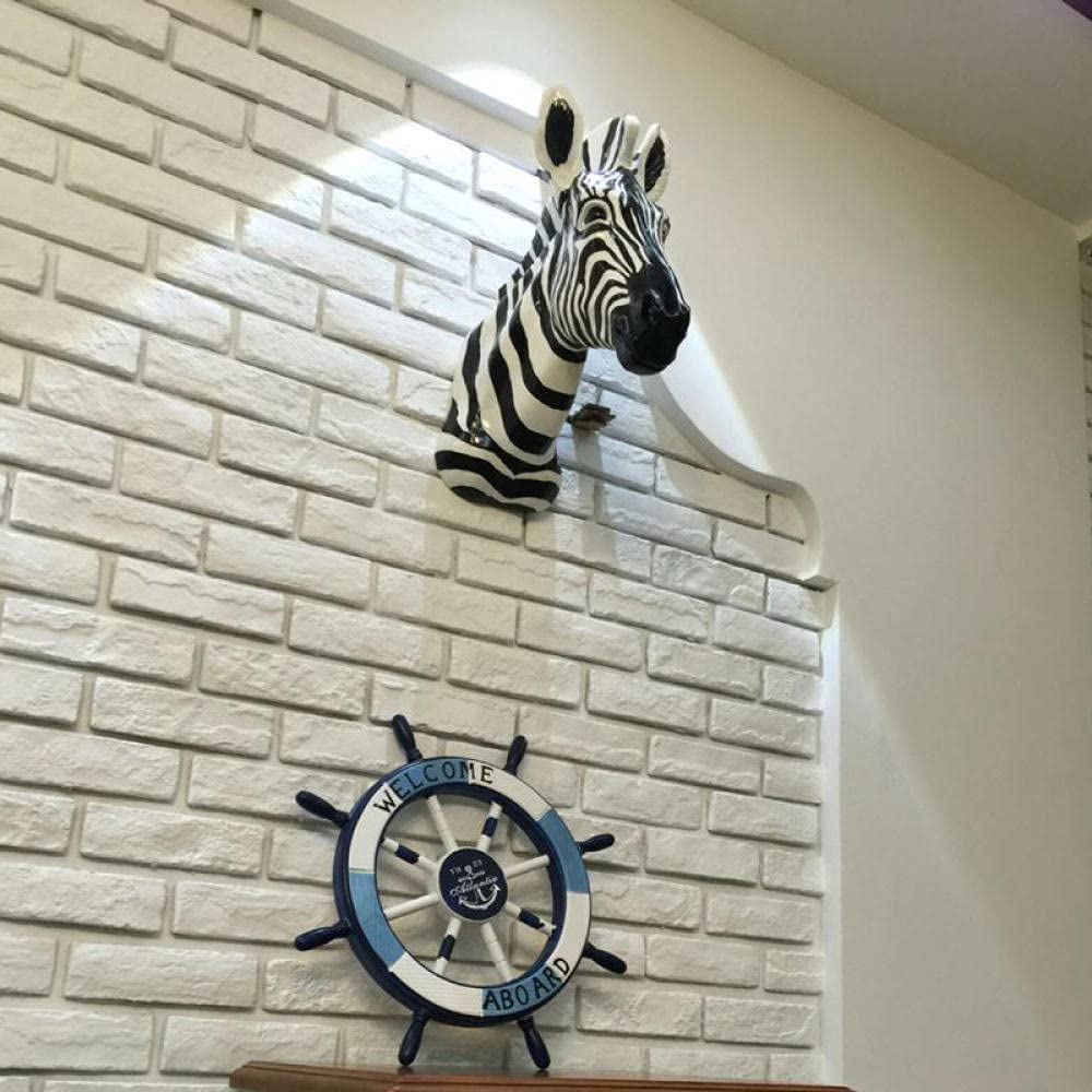 YQLKD Décor Sculpturedécoration Murale Animal Tête De Zèbre Résine Statue Décoration Figurines