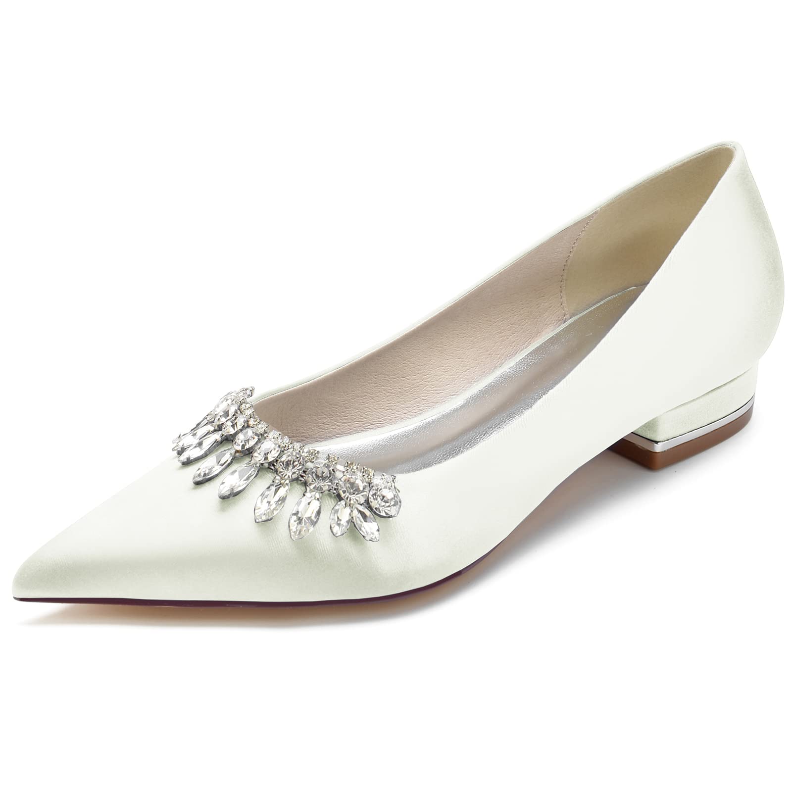 Tacchi Alti Donna, Scarpe con Tacco Eleganti, Decolleté Punta Stretta, Cristalli Brillanti e Tacco Largo 2,5 cm, Slip-on Primavera Estate, Ufficio Cerimonia