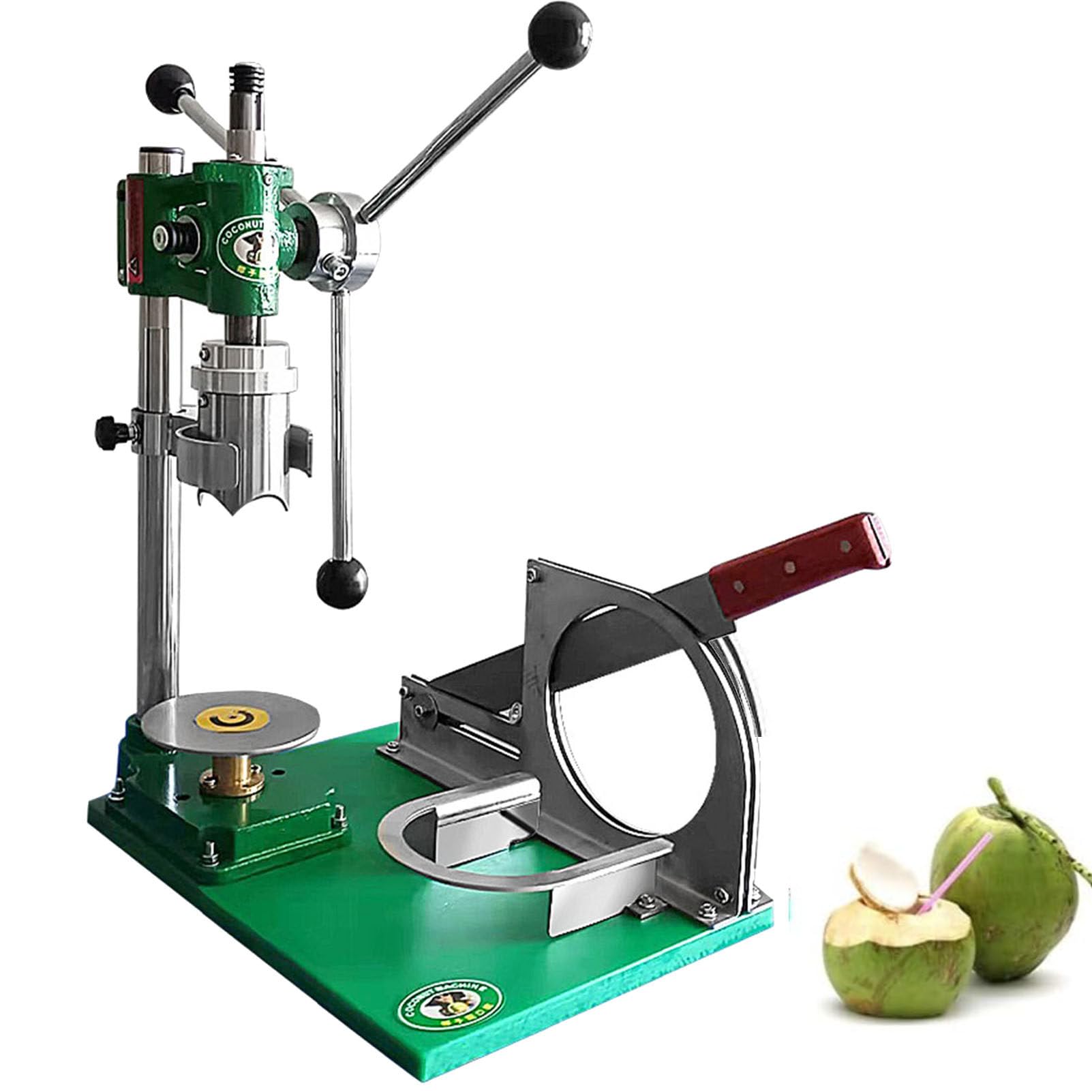 Oiyekntd Coconut Opener Cutter Machine, Desktop Stainless Steel Manual Opening Coconuts Tool Fresh Coconut Hole Maker Coconut Peeling and Opening Machine 3Handle