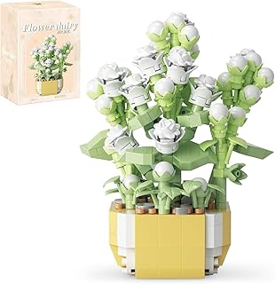 مجموعة العاب مكعبات بناء باقة زهور صناعية من تويز لاند 473 قطعة صغيرة ابداعية لديكور المنزل والمكتب هدية عيد ميلاد للبالغين والاطفال