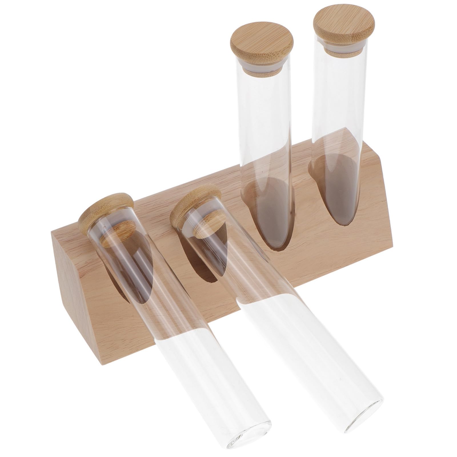 Zerodeko Tubo in Vetro per Caffè 70ml con Supporto in Legno