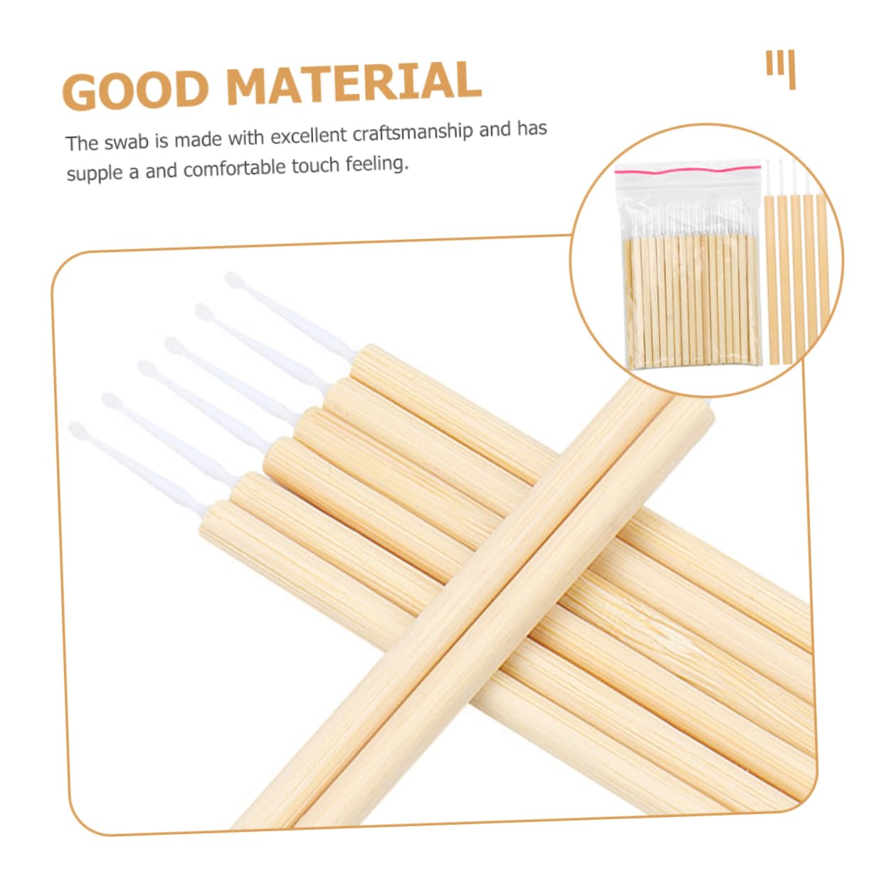 Didiseaon Home Use Eyelash Grafting Cleaning Brush Set of 50 Bamboo Precision Tip