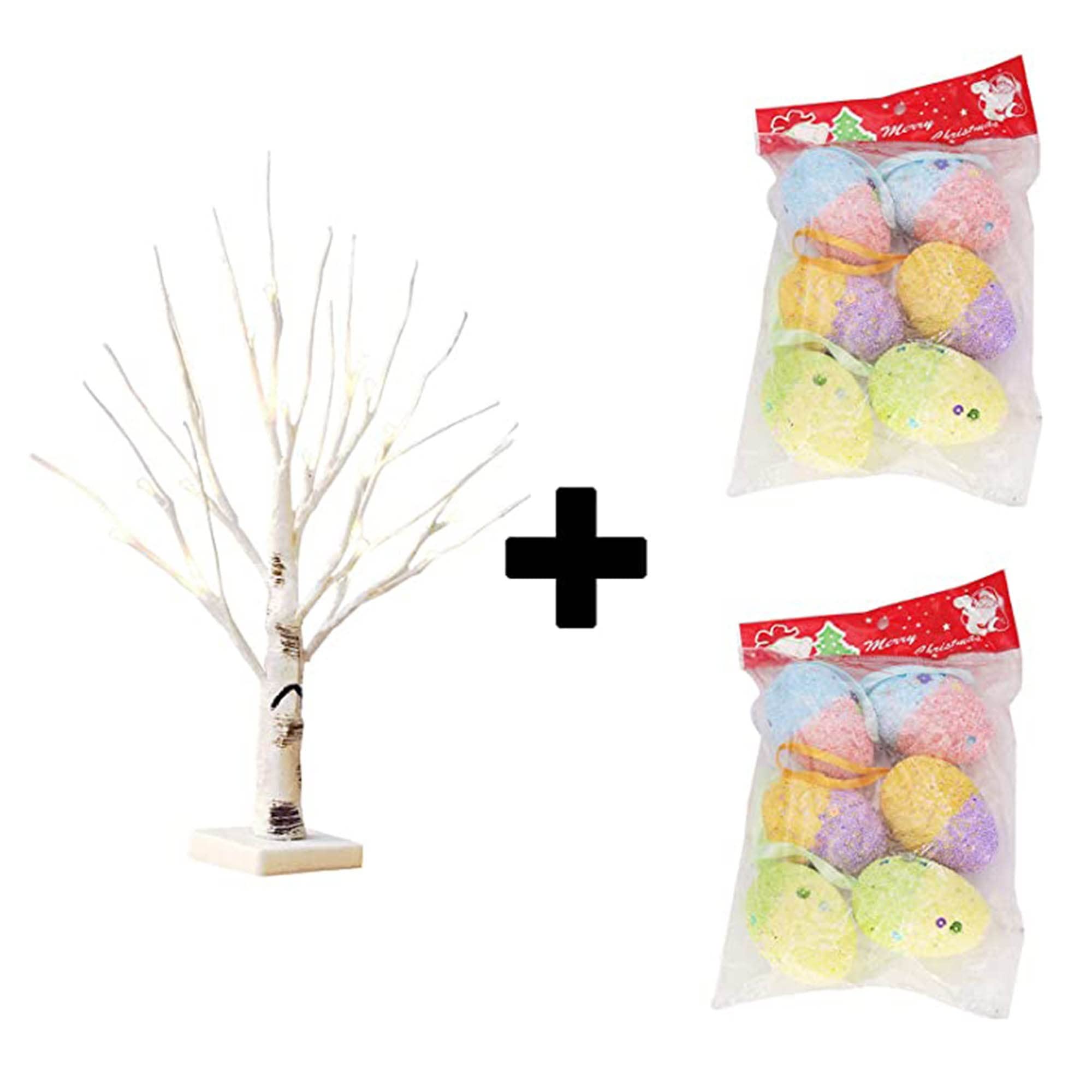 Paaseieren boom, met LED-licht tafel middenstuk, 23,6 inch
