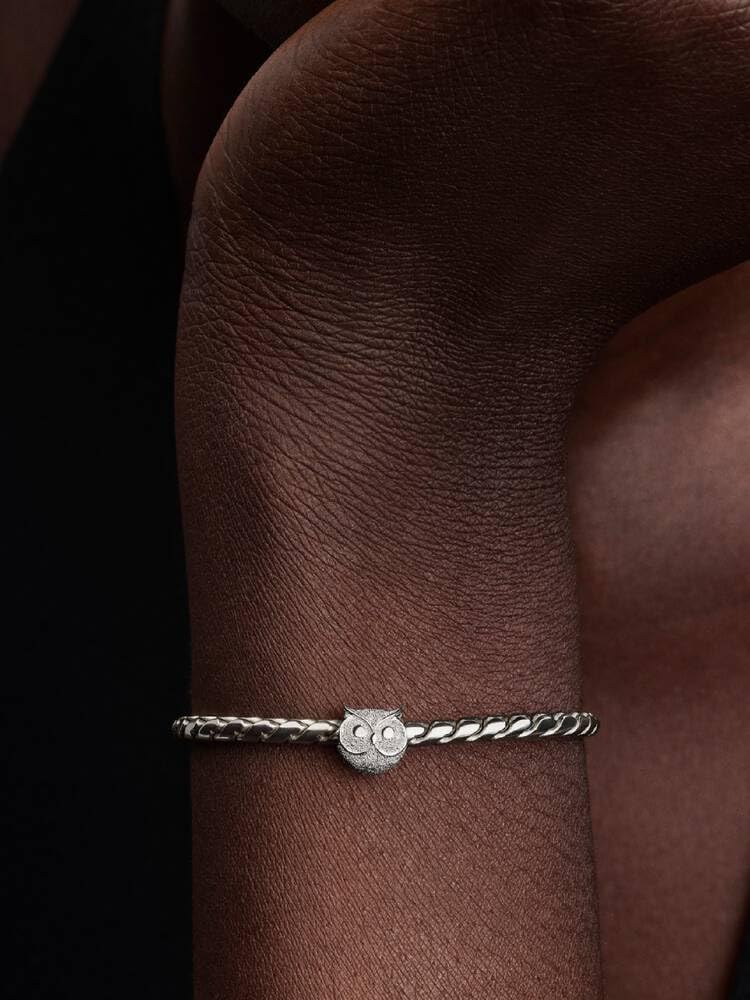 Pandora Moments 794525C00 Mini breloque en Forme de Chouette texturée en Argent Sterling