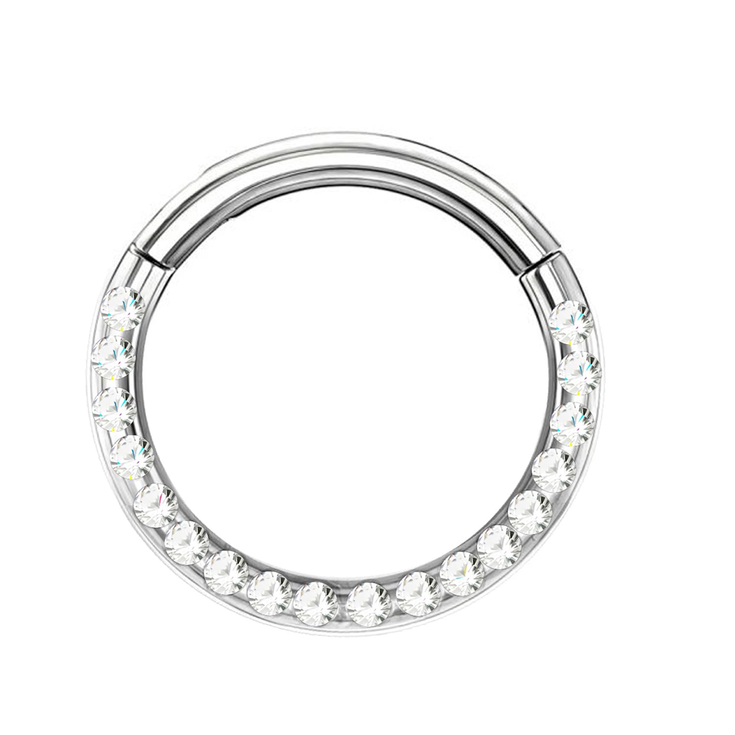 AWAKEN Piercing Cerchio Clicker in Titanio Anello con Cristalli Helix Clicker Ring Nostril Tragus Conch