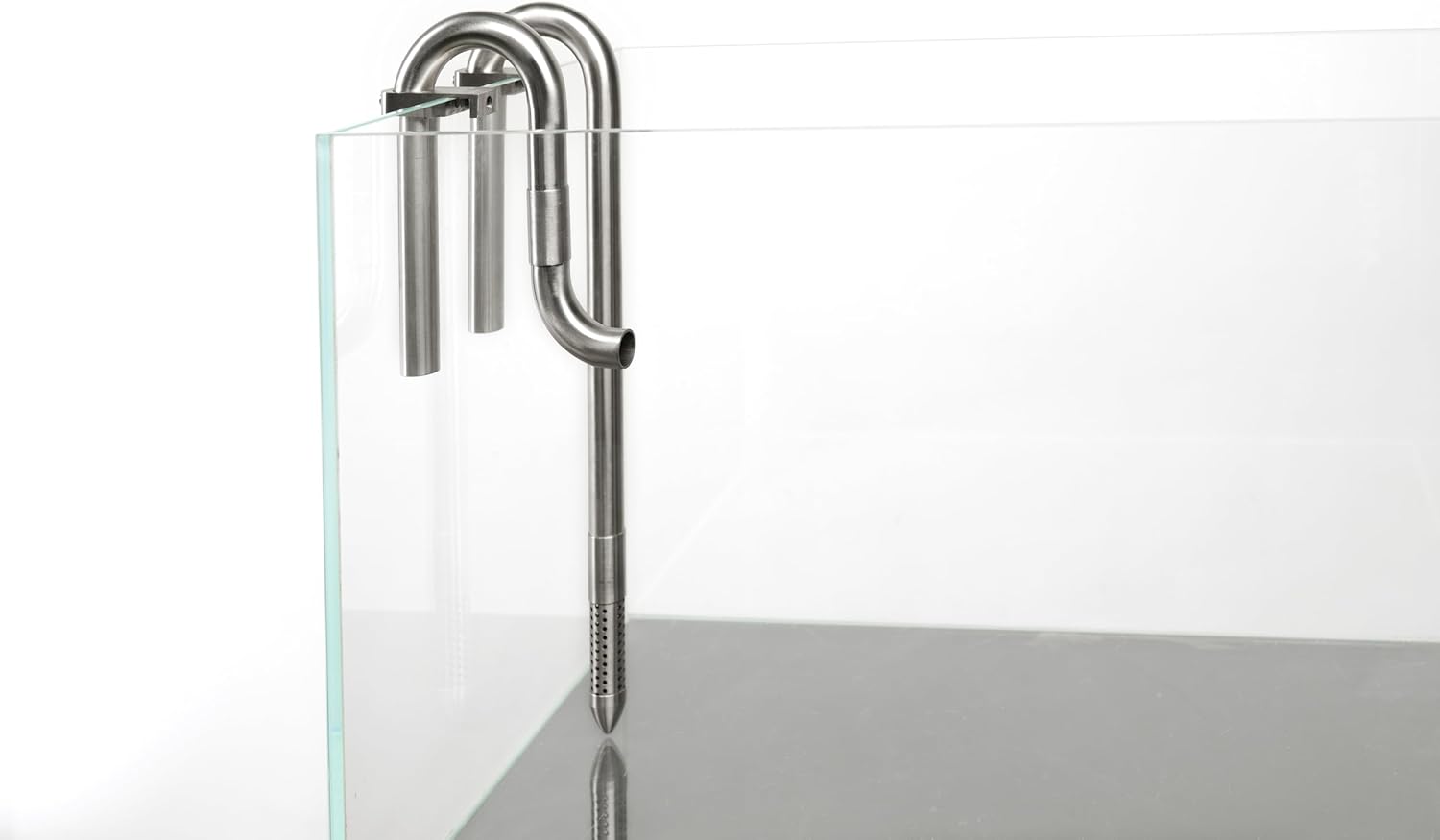 LANDEN 304 Stainless Steel Lily Pipes with Clamps for Rimless Glass Aquarium, Inflow and Outflow Set (Pipe Diameter 16mm)