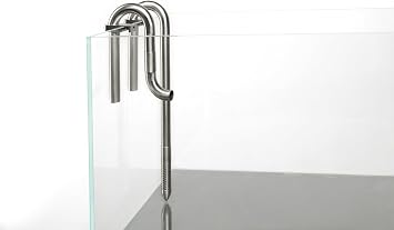 LANDEN 304 Stainless Steel Lily Pipes with Clamps for Rimless Glass Aquarium, Inflow and Outflow Set Pipe Diameter 16mm