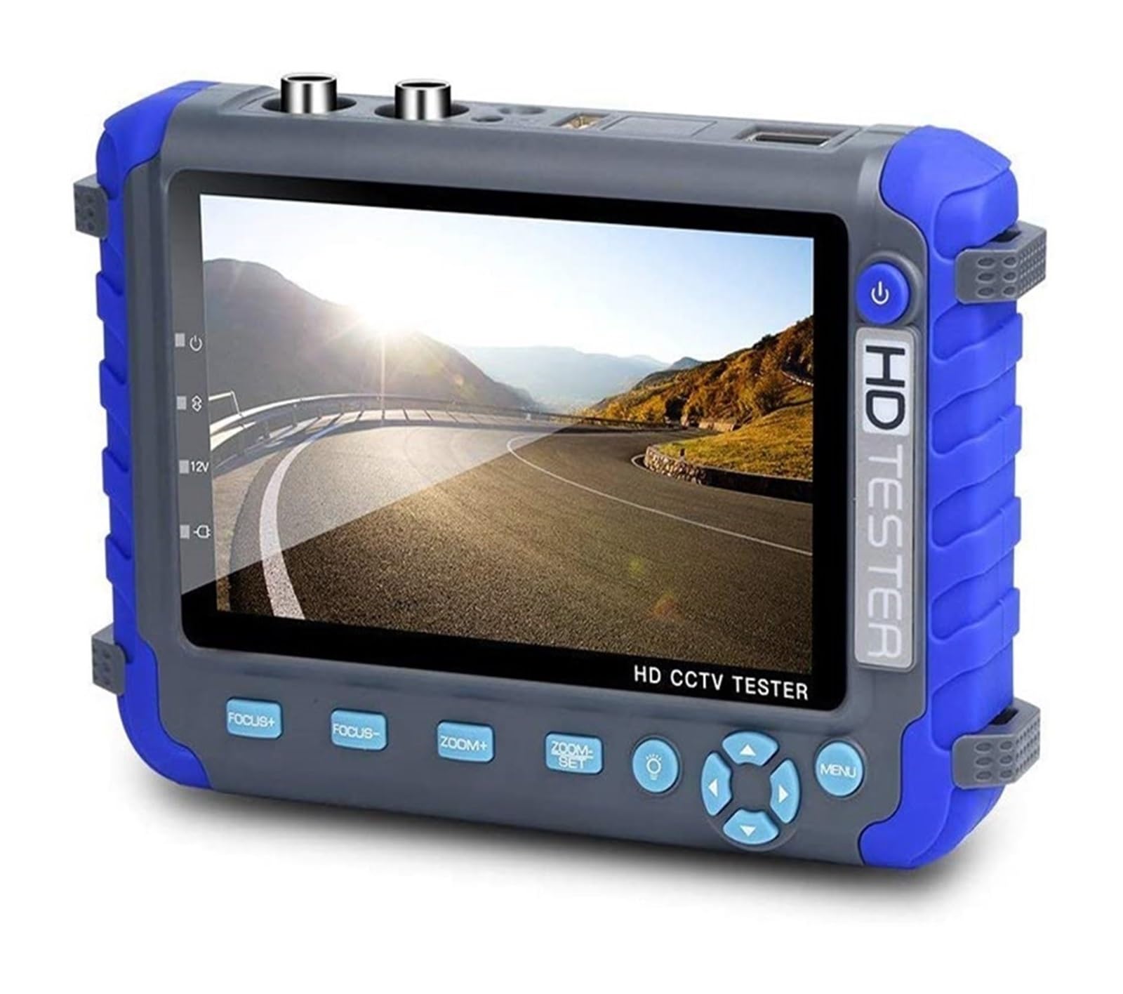 Tester CCTV, Tester CCTV 4 in 1 da 5 pollici, tester di videosorveglianza AHD TVI CVI supporta telecamera con uscita 8MP, 12V portatile