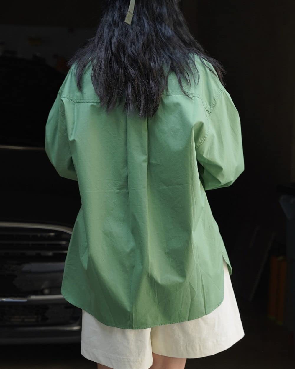 BROLEO Damen Oberteile,Damen-Leinenbluse Mit Tasche, Übergroße Sommerbluse Mit Langen Ärmeln, V-Ausschnitt, Elegante Bluse, T-Shirt-Jacke, Lockere Bluse, Tunika, Sweatshirt-Oberteile Für Damen