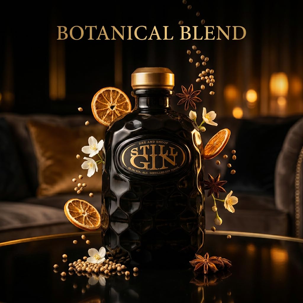 Still GIN Distilled Gin by Dre and Snoop, 700ml, 42,5% Vol., Premium Botanical Spirit mit Mandarine, Jasmin und Koriander