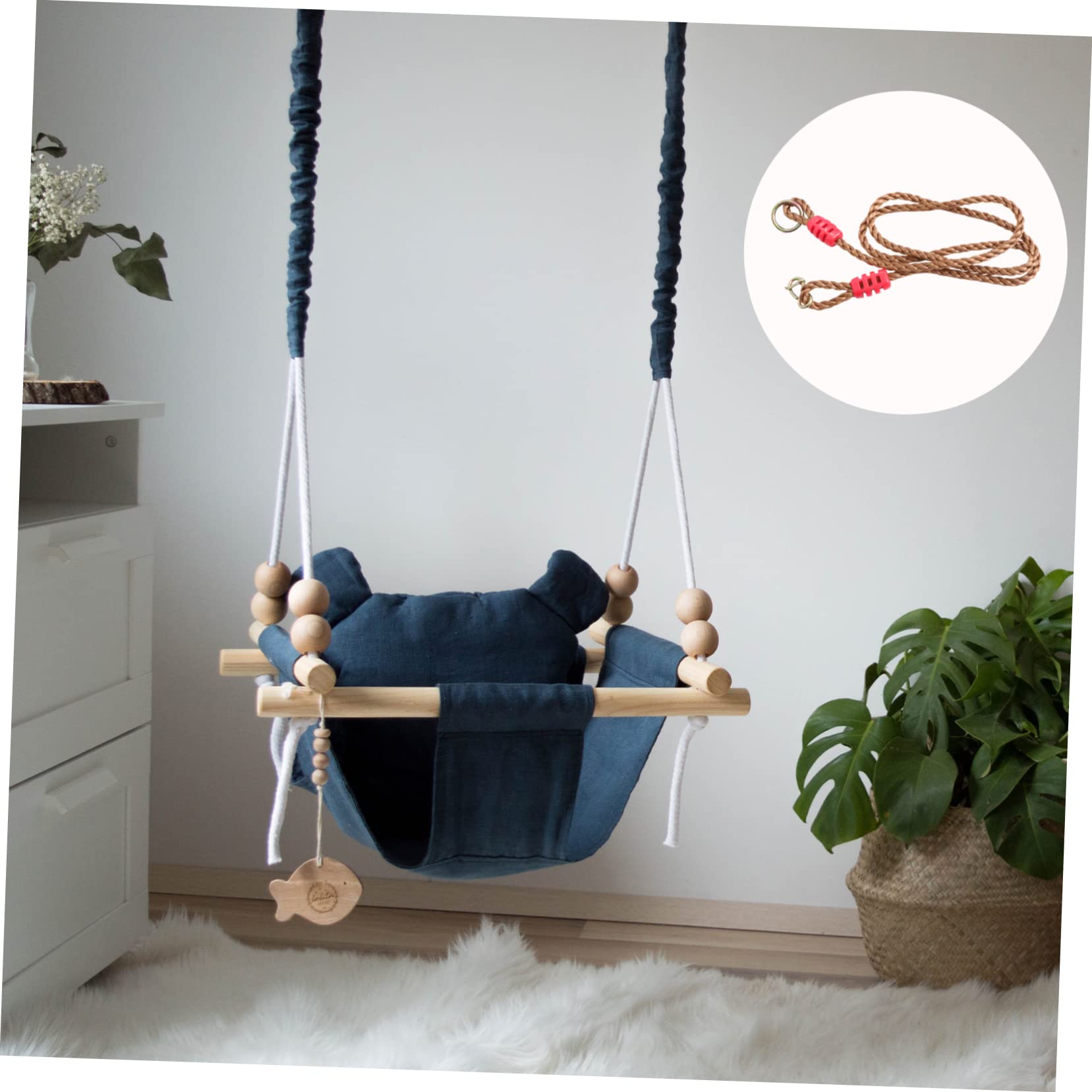 CAXUSD Adjustable Outdoor Swing Straps Kit Durable Hanging Hangers for Tree Swings Hammocks and Playground Accessories Solid Design Random Color Options