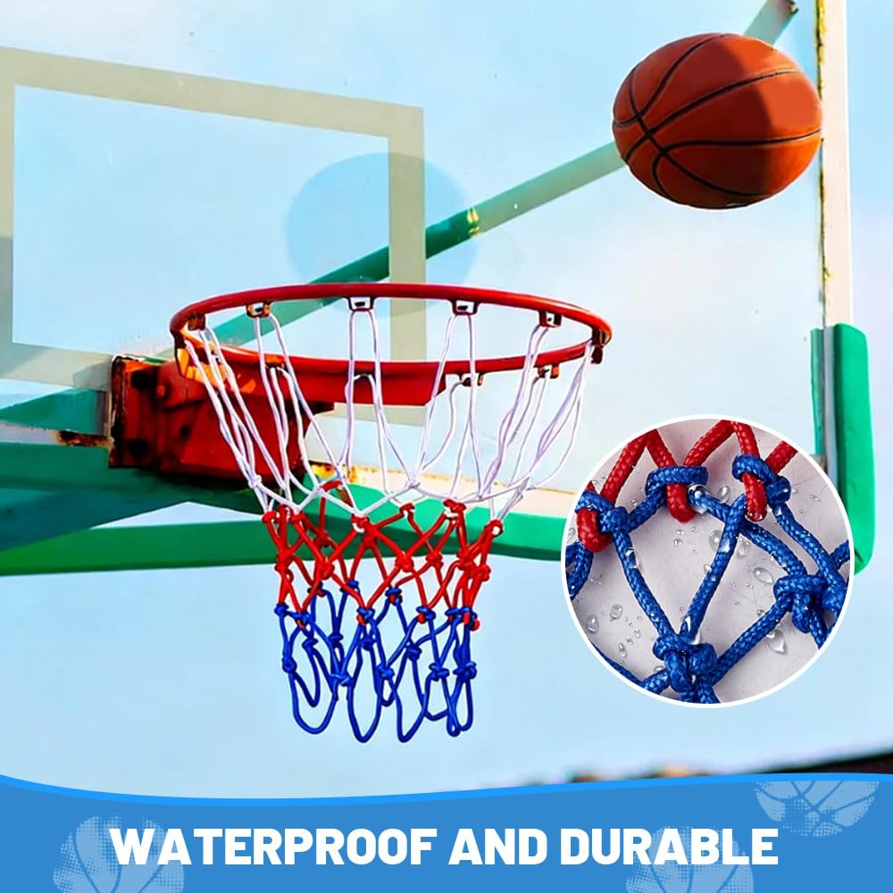 2 Pezzi Rete Canestro Basket Esterno,Retina Basket Outdoor Nylon,HMCEY Canestro Pallacanestro da Muro,Portable Basketball Net Ricambio,Rete da Baskets Rimovibile per Bambini, Sport, Scuola
