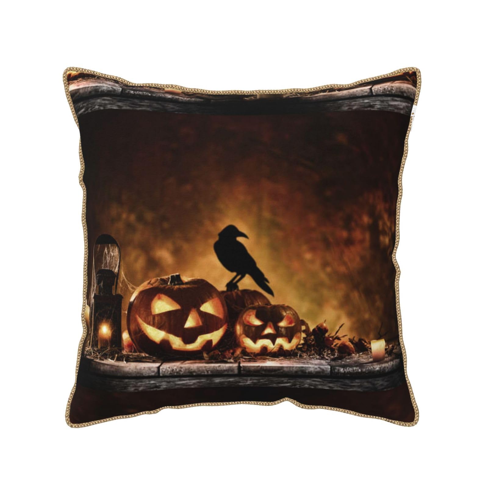 Housse coussin velours citrouille Halloween pour renouveler votre déco facilement