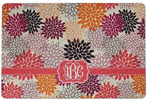 YouCustomizeIt Personalized Mums Flower Dog Food Mat - Small w/Monogram