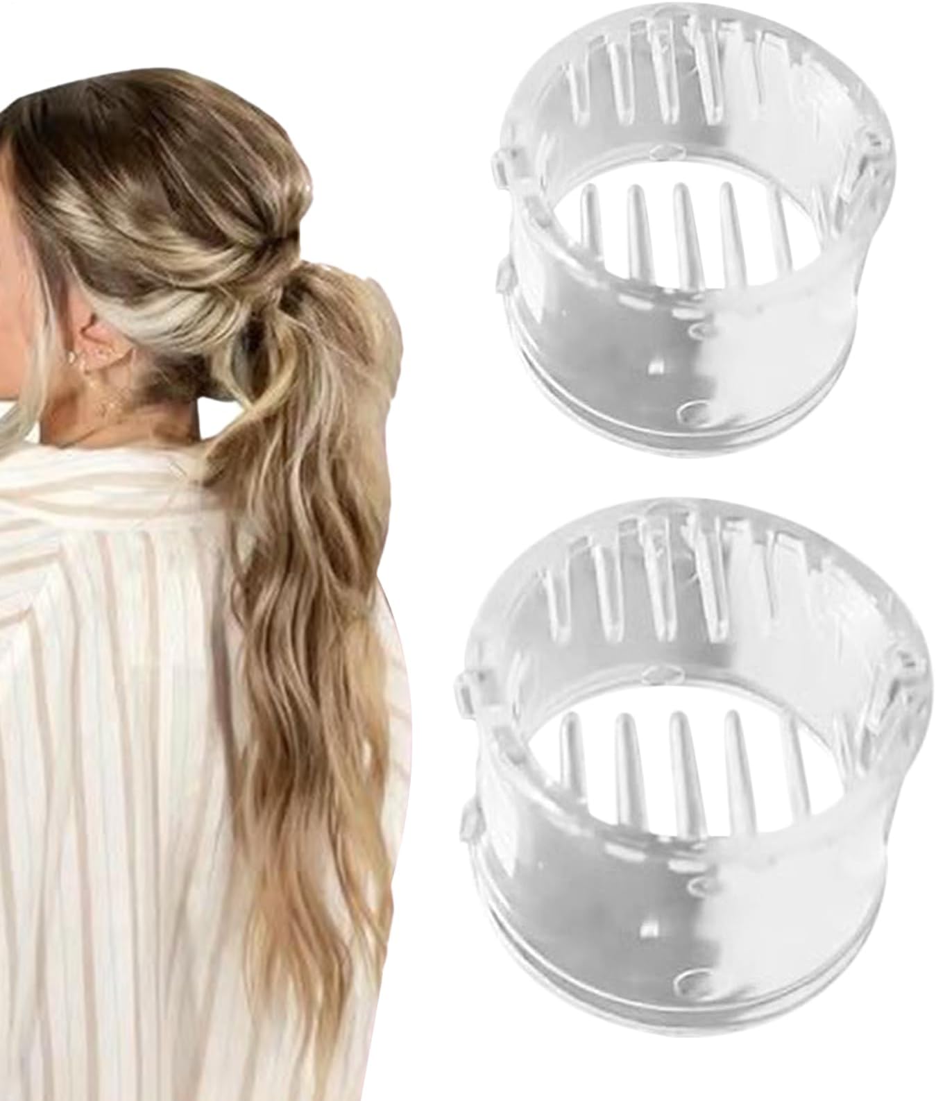 2Pcs Small High Ponytail Buckle Holders, Non Slip High Ponytail Holder Claw Clip, Strong Hold Pony Tail Buckle Volume Hair Clip, Pony Poppers With Comb Teeth, Hair Styling Accessories For Women Girls