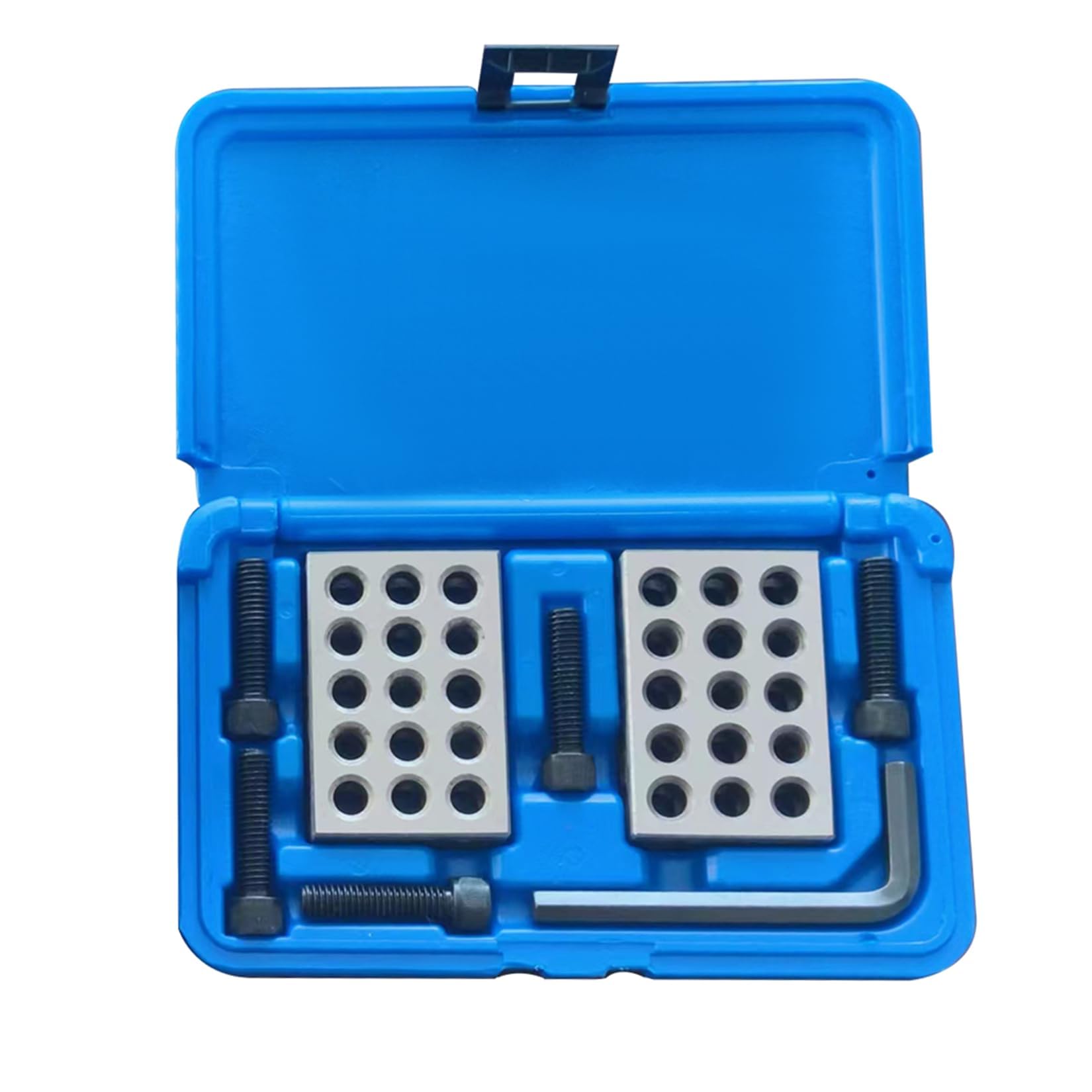 findmall 1 x 2 x 3 Inch Blocks 0.0001 Accuracy 1 x 2 x 3 Blocks Set 23 Hole with Screws Hex Key Plastic Case