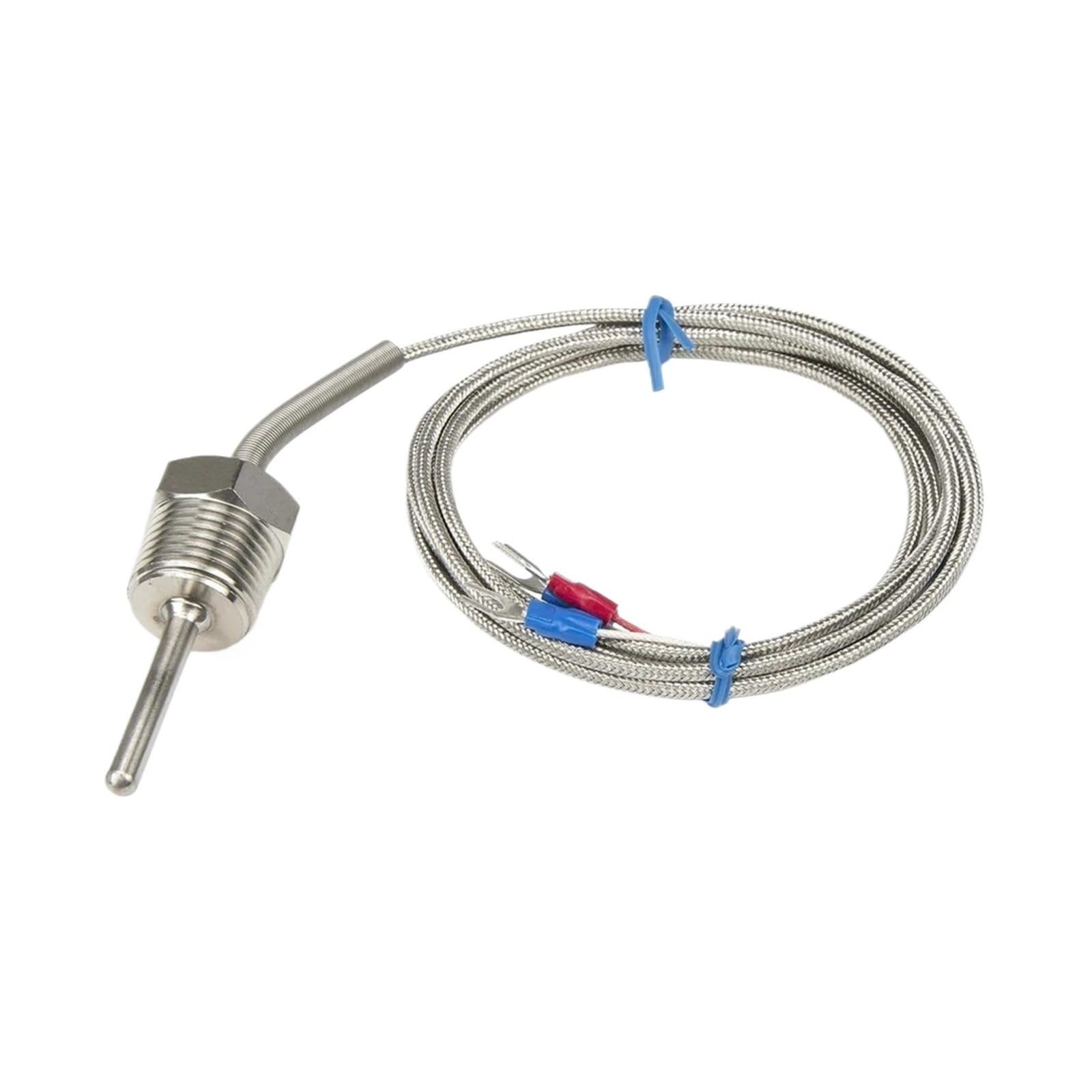 Sensor de temperatura FTARP09 PT100 RTD, cable trenzado metal 2 m, longitud total sonda 50 mm con rosca, 1 ud(M12 1)