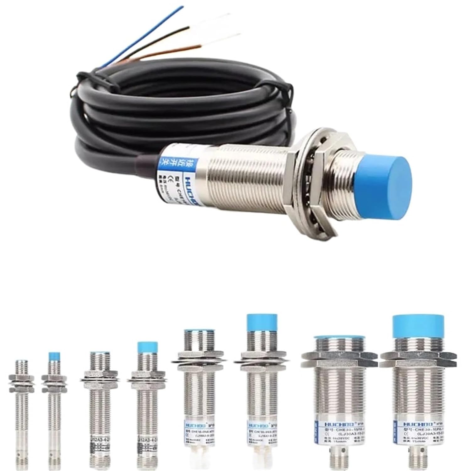 1pcs Blue Proximity Switch Inductive Proximity Sensor Detection Switch NPN/PNP NO NC 1-15mm Detection Distance Metal Sensor Switches(M12(unshielded),DC NPN NO and NC)