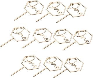 ULTECHNOVO 10pcs Cake Insert Ballons Decoration Cupcakes Decor Birthday Cake One 1st Birthday Party Supplies Wood Beige Birthday Cake Supplies Topper Birthday Supplies Cake Decoration