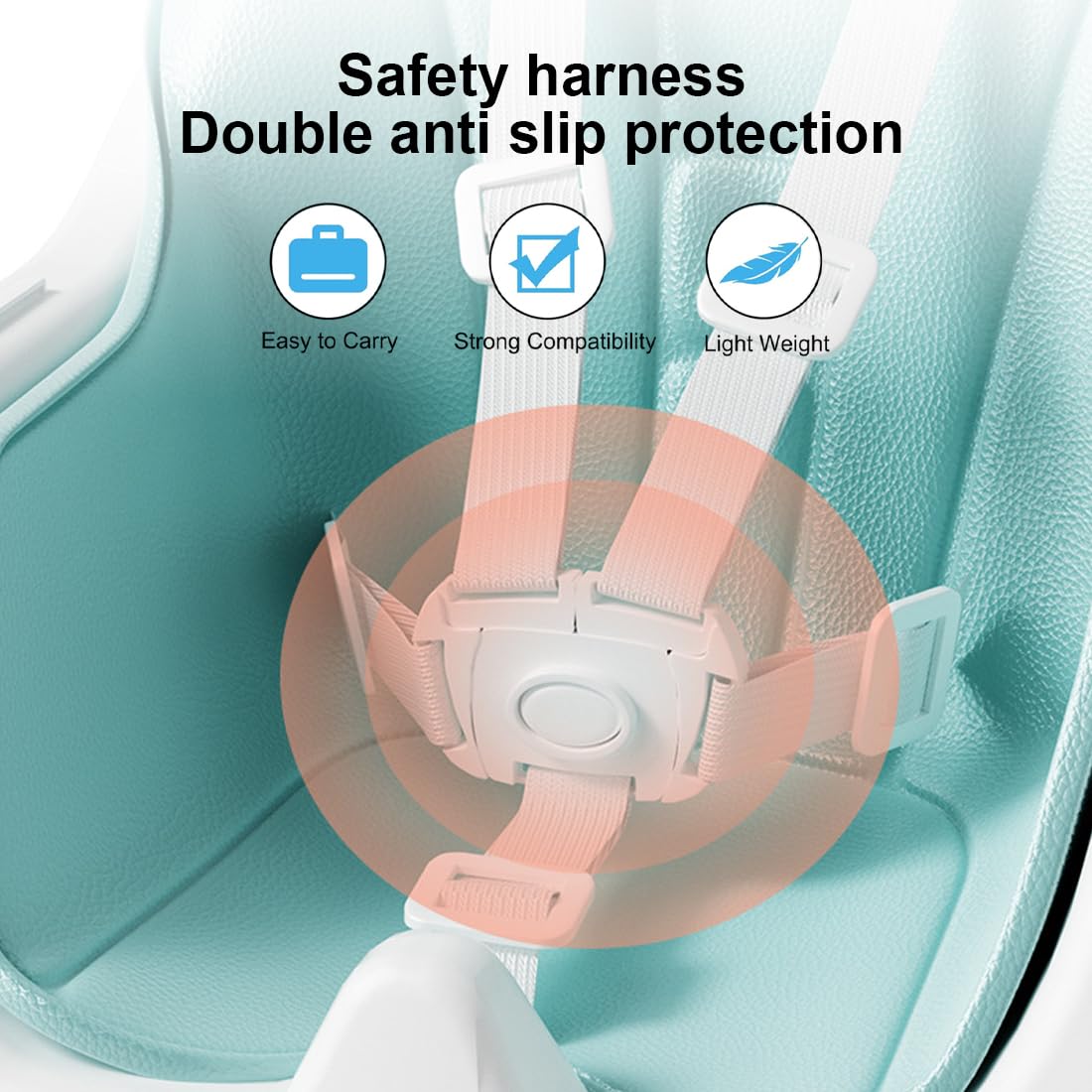 1 pcs Cintura di Sicurezza per Bambini 5 Punti Imbracatura per Seggiolone Regolabile Cinture seggiolone Imbracatura Anticaduta di Sicurezza Auto Imbragatura