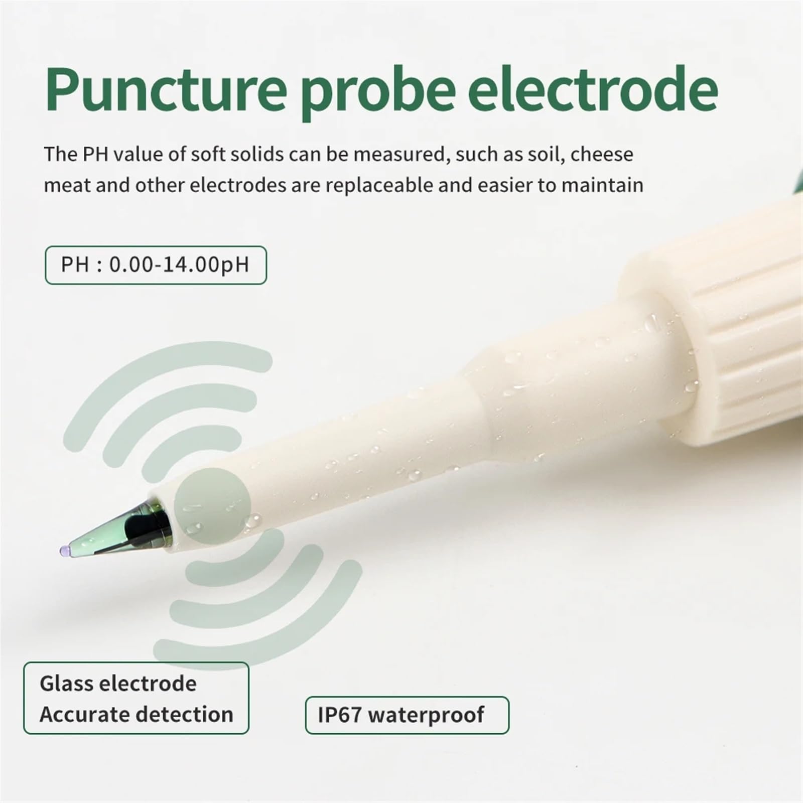 Testeurs de pH YY-1030 Alimentaire PH mètre thermomètre électrode PH Instrument de Mesure for Aquarium testeur de qualité de l'eau Nourriture Viande Fromage Lait Sol