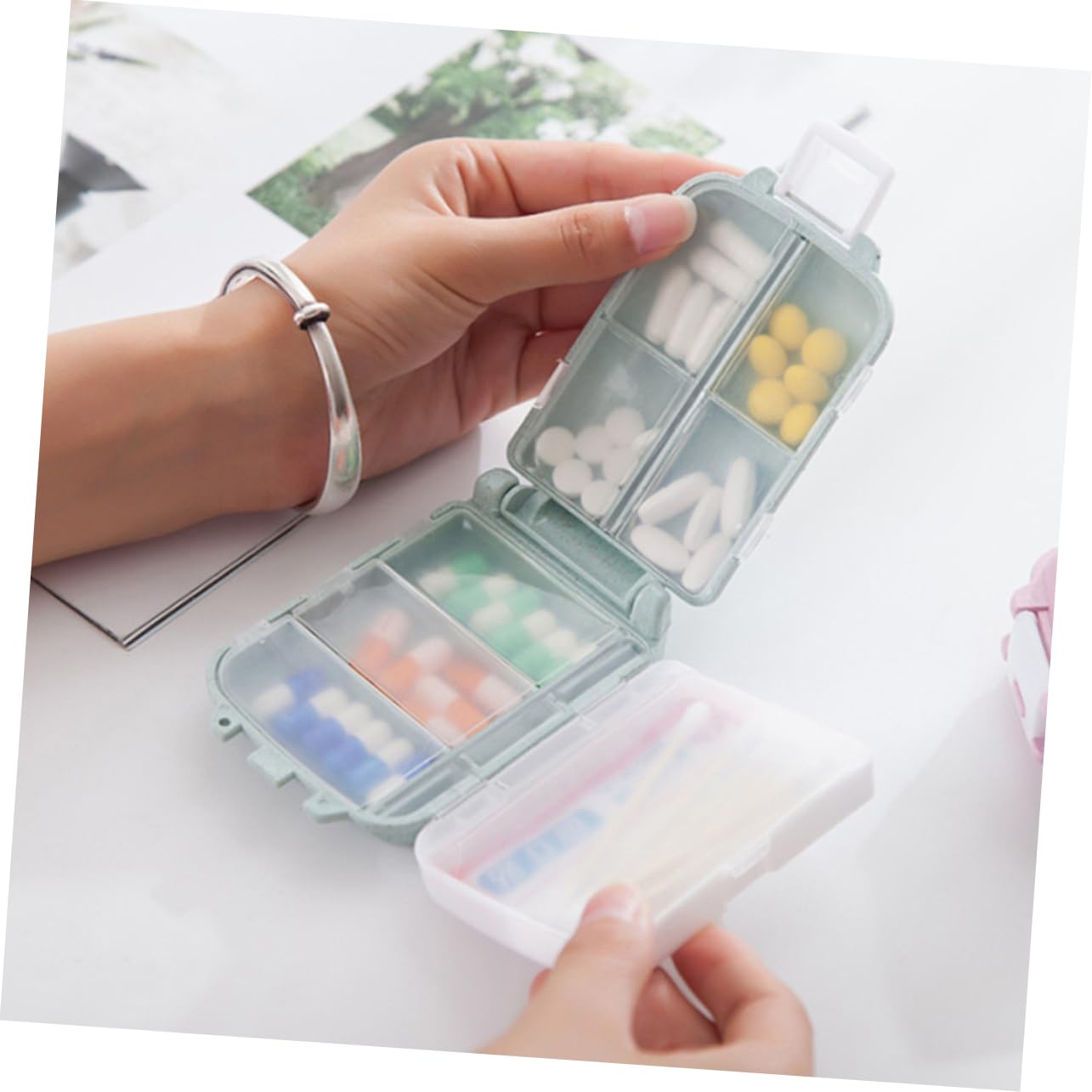 Healeved 6stücke Praktische Drei-lagige Tablettenaufbewahrungsbox Tragbare Medikamentenbox Für Und Alltag Separater Design Schützt