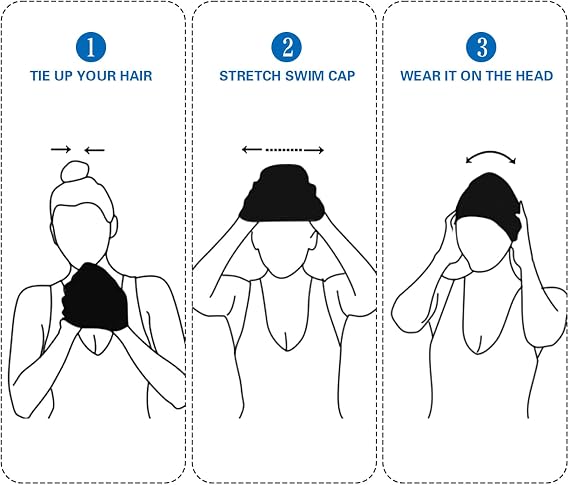 2Pack Swimming Cap, Waterproof Anti Chlorine Swimming Hat for Women, Swim Cap for Long Hair Thick Curly Dreadlocks Braids