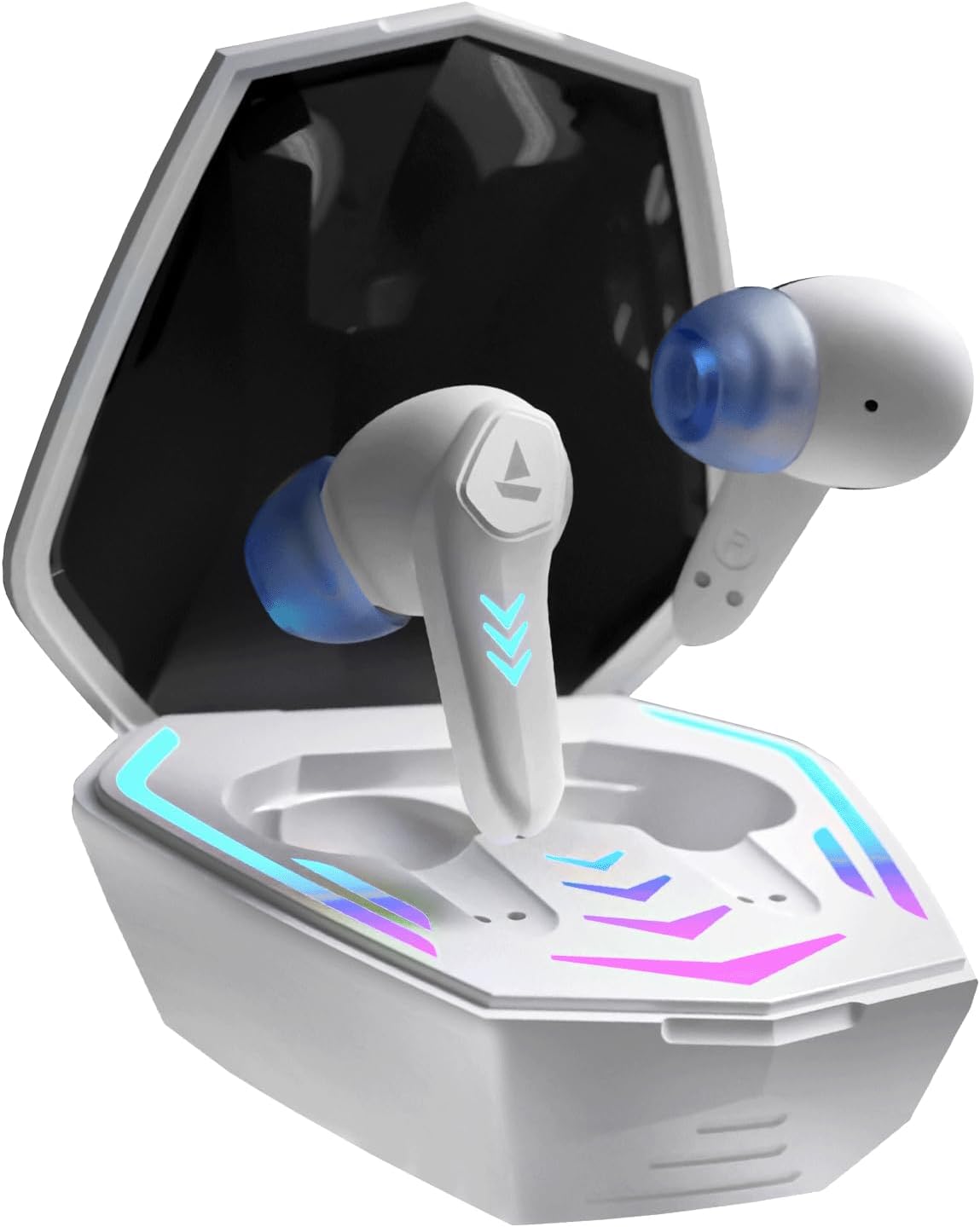 boAt Immortal 131 TWS Earbuds with 40 Hours Playback, BEAST Mode, ASAP Charge, boAt Signature Sound, Blazing RGB Lights, ENx Technology, IPX4, BT v5.3(White Sabre)