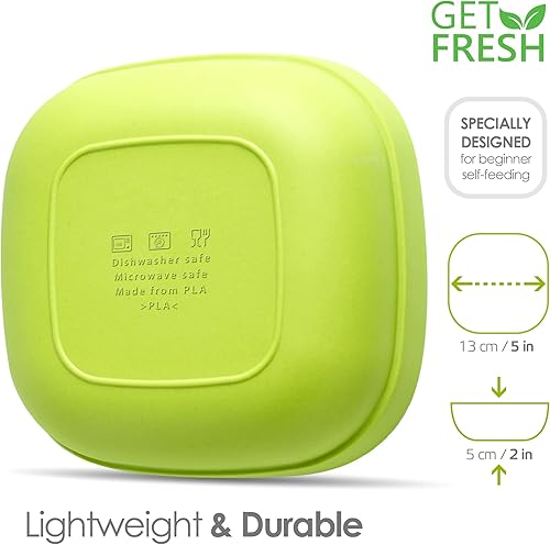 Miniatura 4 de GET FRESH Juego de cuencos PLA para niños, paquete de 4 cuencos de cereales sin melamina para niños y niños pequeños, aptos para microondas,